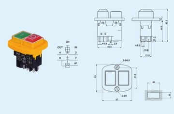 Выключатель слайсера ДЗ-6 пила бетоносмеситель Superior 5 контактов KJD17 KB-01-KT