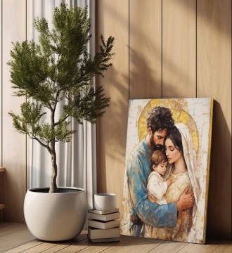 LIVING ROOM IMAGE Святое Семейство на холсте 30x40cm религиозный подарок #909