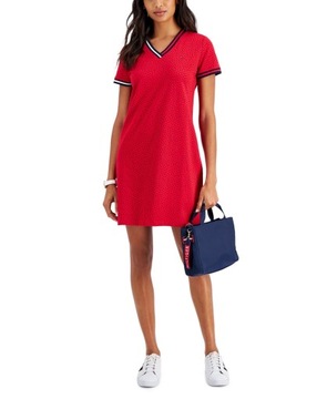 Tommy Hilfiger dámske šaty s bodkami červené AKCIA L