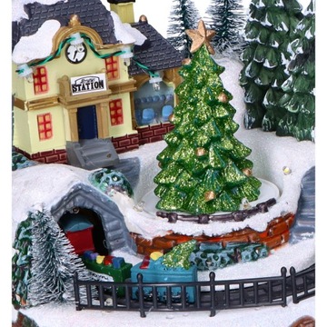 Рождественская деревня светодиодные движущиеся елочные сани