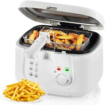 DOMOWA TRADYCYJNA FRYTKOWNICA NA OLEJ DO MIĘS FRYTEK MOCNA 1800W 2,5L