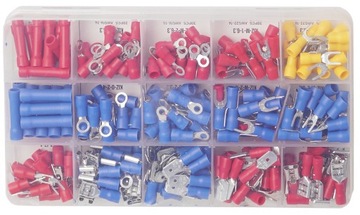 НАБОР ИЗОЛИРОВАННЫХ РАЗЪЕМОВ 300 ШТ. 15 ТИПОВ КОРОБКИ