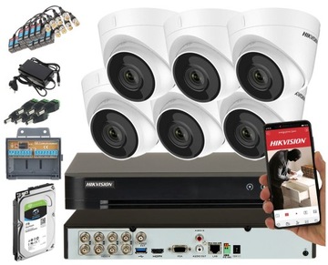 MONITORING BIURA SKLEPU 6 KAMER HIKVISION TURBOHD