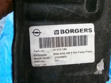 Облицовка багажника OPEL-PARTS Astra J FLEXFLOOR