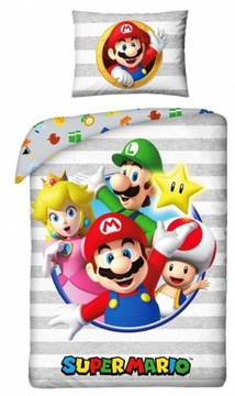 POŚCIEL SUPER MARIO 140x200 PS4 GRA MARIO BROSS NINTENDO