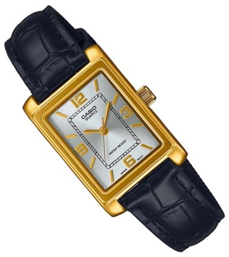 Prostokątny klasyczny zegarek damski na pasku Casio LTP-1234PGL + Grawer