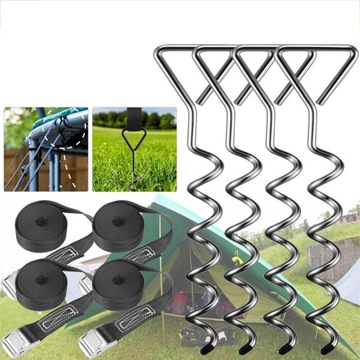 4 SZT ZESTAW KOTEW DO MOCOWANIA TRAMPOLINY WYTRZYMAŁE PASY DO TRAMPOLINY