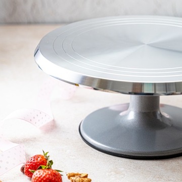 БОЛЬШАЯ ВРАЩАЮЩАЯСЯ ТАРЕЛКА ДЛЯ ТОРТА, СТАЛЬНАЯ ПОДСТАВКА ДЛЯ ТОРТА