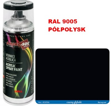 LAKIER SPRAY CZARNY RAL 9005 półmat AMBROSOL 1233