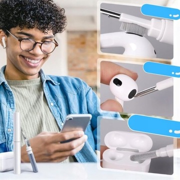 НАБОР ЩЕТКОВ 3в1 ДЛЯ ОЧИСТКИ НАУШНИКОВ AIRPODS ДЛЯ ОЧИСТКИ ЗАГРЯЗИ И ПЫЛИ