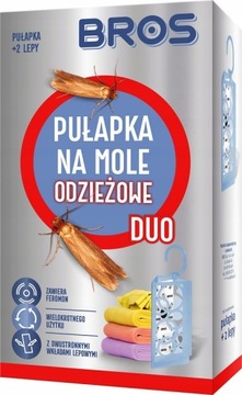 Bros PUŁAPKA LEP NA MOLE ODZIEŻOWE DUO + 2 WKŁADY