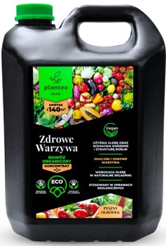 BIO NAWÓZ NATURALNY PŁYN ZDROWE WARZYWA DO WARZYW ROŚLIN KORZENI PLANTEO 5L