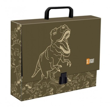 Teczka z rączką A4 St.right T-Rex zielona