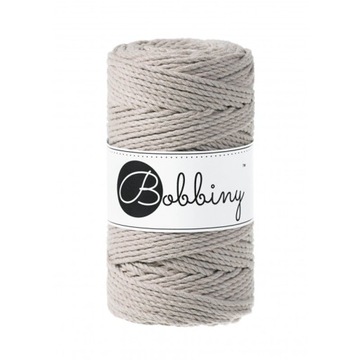 Sznurek makramy skręcany 3PLY 3mm Bobbiny Perłowy