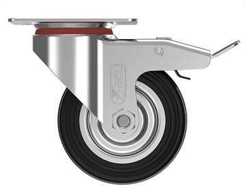 ПОВОРОТНЫЕ КОЛЕСА РЕЗИНОВЫЕ ПОВОРОТНЫЕ КОЛЕСА ДЛЯ ТЕЛЕЖЕК 75 мм ТОРМОЗ 4x комплект