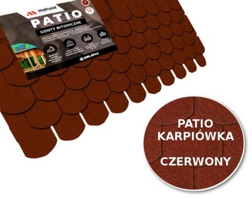MATIZOL Gont Bitumiczny PATIO Karpiówka CZERWONY 3,85m2