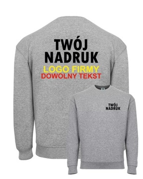 Bluza JHK SIWA z napisem LOGO TEKST NADRUK XL