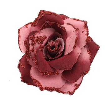 BROSZKA RÓŻA ROSE MUŚNIĘTA BROKATEM