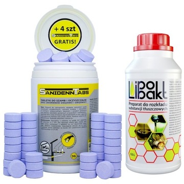 TABLETKI DO SZAMBA Sanidenn 100 s BAKTERIE do SZAMB 2 LATA + ODTŁUSZCZACZ