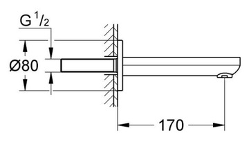 GROHE EUROSMART COSMOPOLITAN ХРОМИРОВАННЫЙ ИЗЛИК ДЛЯ ВАННЫ