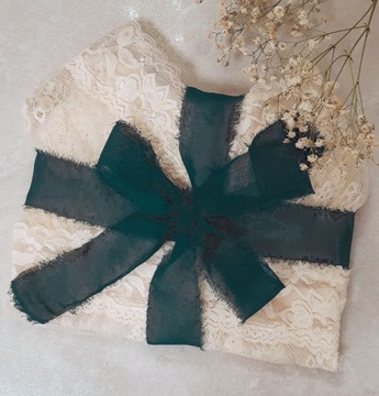 БУТЫЛОЧНО-ЗЕЛЕНАЯ Рваная шифоновая лента 2/148 ЭКО