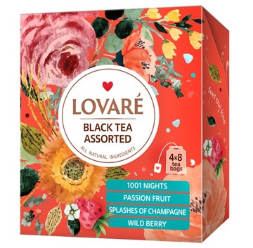 LOVARE kolekcja BLACK TEA ASSORTED 4 x 8 szt