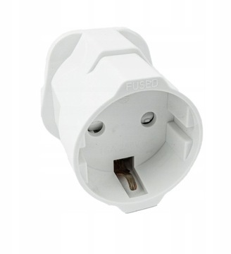 Adapter przejściówka gniazdka wtyczka angielska PL EU na UK bezpiecznik
