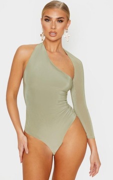 PRETTYLITTLETHING 12Y BODY ASYMETRYCZNE KHAKI R. M