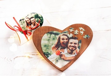 Пазл ко Дню святого Валентина в коробке, любое фото.