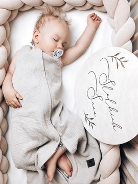 Śpiworek niemowlęcy do spania 1.0 Tog dwustronny Muślinowy 0-4 m Sleepee