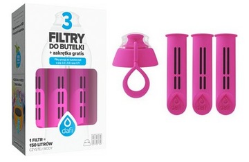 3 ФИЛЬТРА DAFI ДЛЯ БУТЫЛКИ ДЛЯ МЯГКОГО ТВЕРДОГО ФИЛЬТРА + КРЫШКА СМЕШАННЫХ ЦВЕТОВ