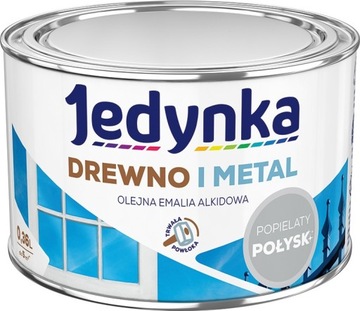 FARBA DO DREWNA I METALU POPIELATY POŁYSK 0,36L EMALIA ALKIDOWA JEDYNKA