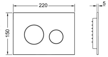 ПЕТЛЯ TECE, КНОПКА, МАТОВЫЙ ХРОМ, РАМКА УНИТАЗА
