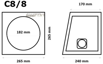 Закрытый корпус сабвуфера, 8 дюймов, 20 см