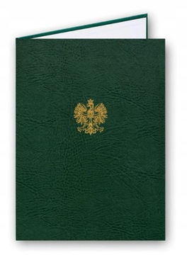 Okładka na dyplom Argo Standard z godłem zielona
