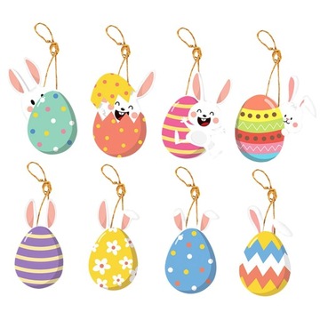8шт пасхальное яйцо кролик подвесные украшения висячие украшения произведения искусства прочный