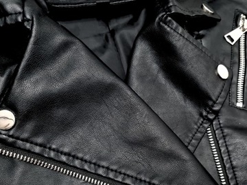 Куртка из экокожи Classic ЧЕРНАЯ, женская весенняя куртка, размер М