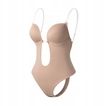 Bodysuit Deep V Backless Corset Shapewear Straps