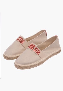 Espadryle Damskie BIG STAR Buty wsuwane beżowe 39