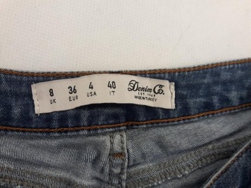 DENIM CO jeansowe SPODNIE RURKI wygodne DZIURY modne _ 36