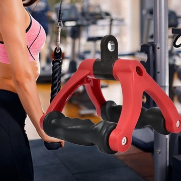 Two D Rowing Handle Cable Attachment Cable Machine Accessories Training Red