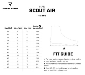 Туфли REBELHORN SCOUT AIR черные матовые, размер 45