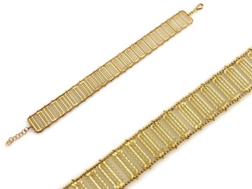 Złota bransoletka 585 z ruchomych elementów damska wyjątkowy wzór elegant
