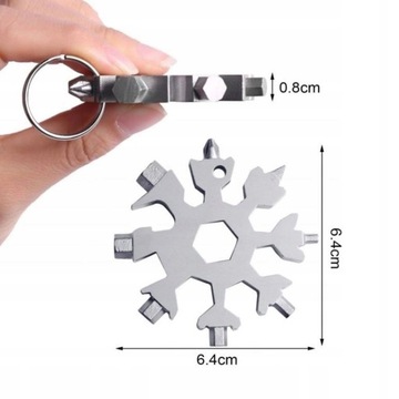 МИНИ-СНЕЖИНКА МНОГОФУНКЦИОНАЛЬНЫЙ ИНСТРУМЕНТ MULTITOOL SILVER