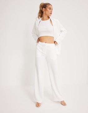 NELLY БЕЛЫЕ ПРЯМЫЕ БРЮКИ С ВЫСОКОЙ ПОСАДКОЙ XH2 NG5__L