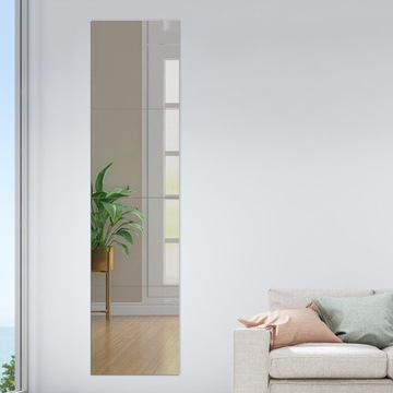 4 квадратных зеркальных настенных плитки, акриловое зеркало Elas во всю длину