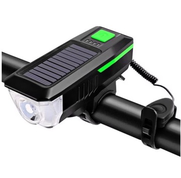 СОЛНЕЧНАЯ СВЕТОДИОДНАЯ ВЕЛОСИПЕДНАЯ ЛАМПА USB-ЗВОНОК