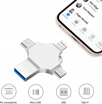 НАКОПИТЕЛЬ 4 в 1 ДЛЯ ТЕЛЕФОНА SANDISK 3.0, 128 ГБ
