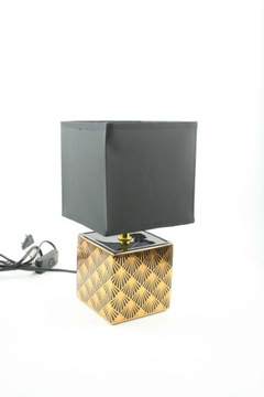 ЧЕРНО-ЗОЛОТАЯ КВАДРАТНАЯ НОЧНАЯ НАСТОЛЬНАЯ ЛАМПА