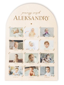 Ramka Tablica na 12 zdjęć Pierwszy Roczek Życia